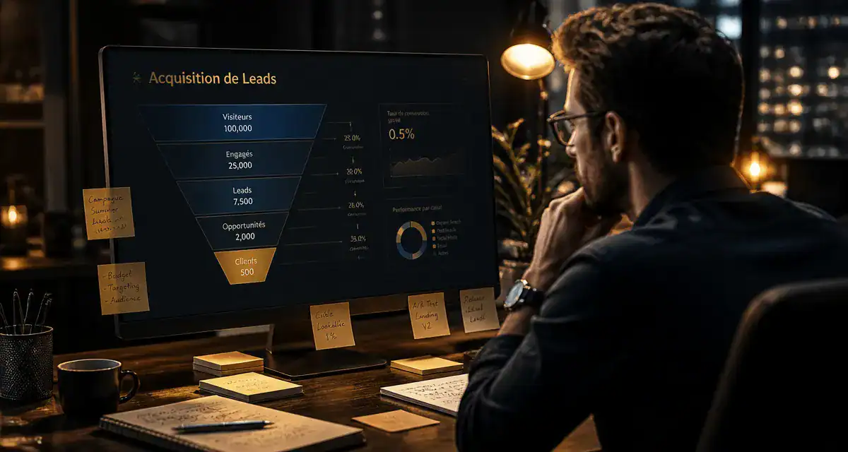 lead acquisition marketing, responsable analyse tunnel conversion