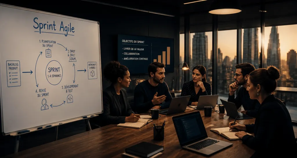 Sprint gestion de projet réunion équipe