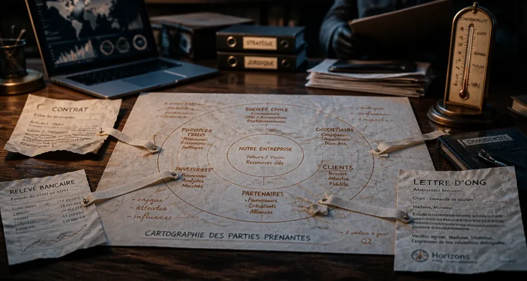 Théorie des partie prenante : cartographie des parties prenantes et impact sociétal