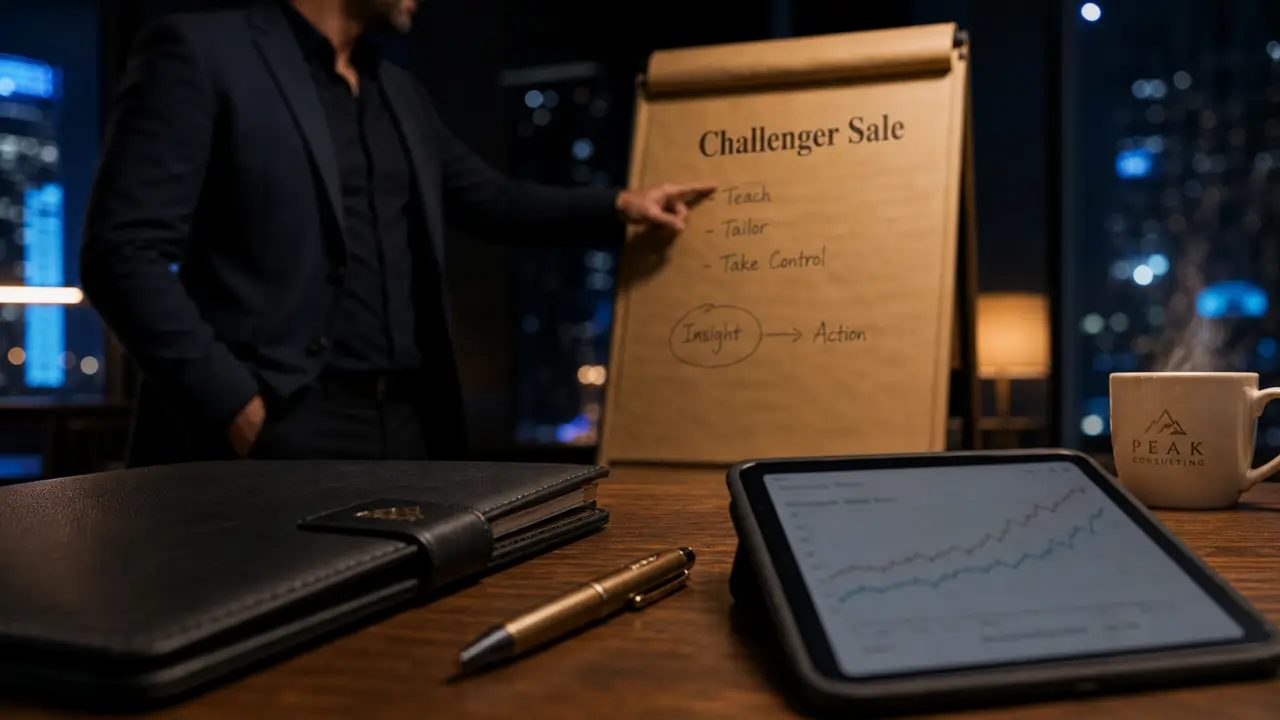 Méthode vente challenger technique 2.0 efficacité, consultant B2B et graphique