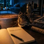 Motivation pour sport : séance minimum, carnet et chronomètre