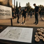 Olympiades entreprise : équipe en compétition lors d’un team building en extérieur