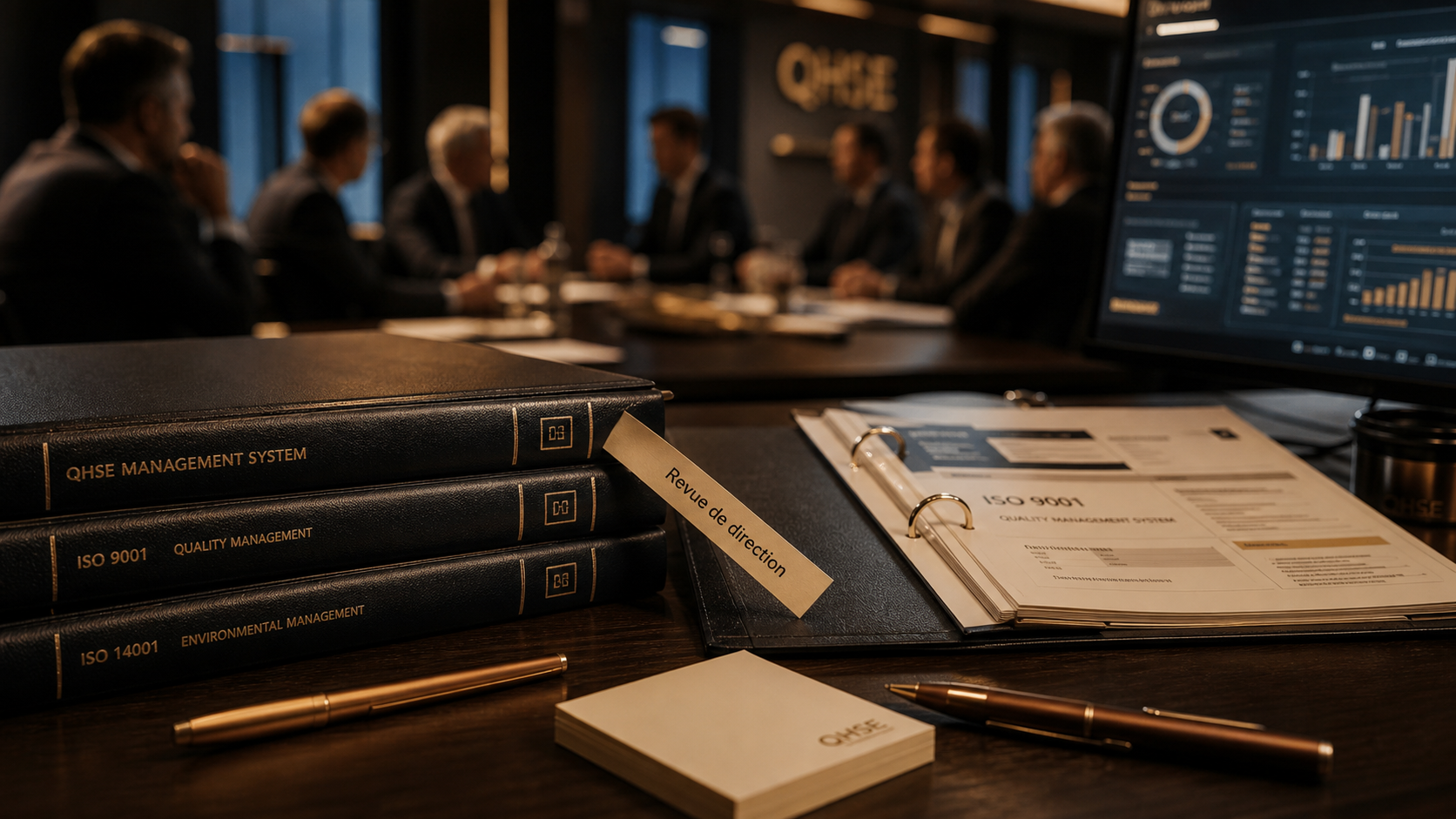 revue direction QHSE en réunion : analyse, décisions, suivi conformité