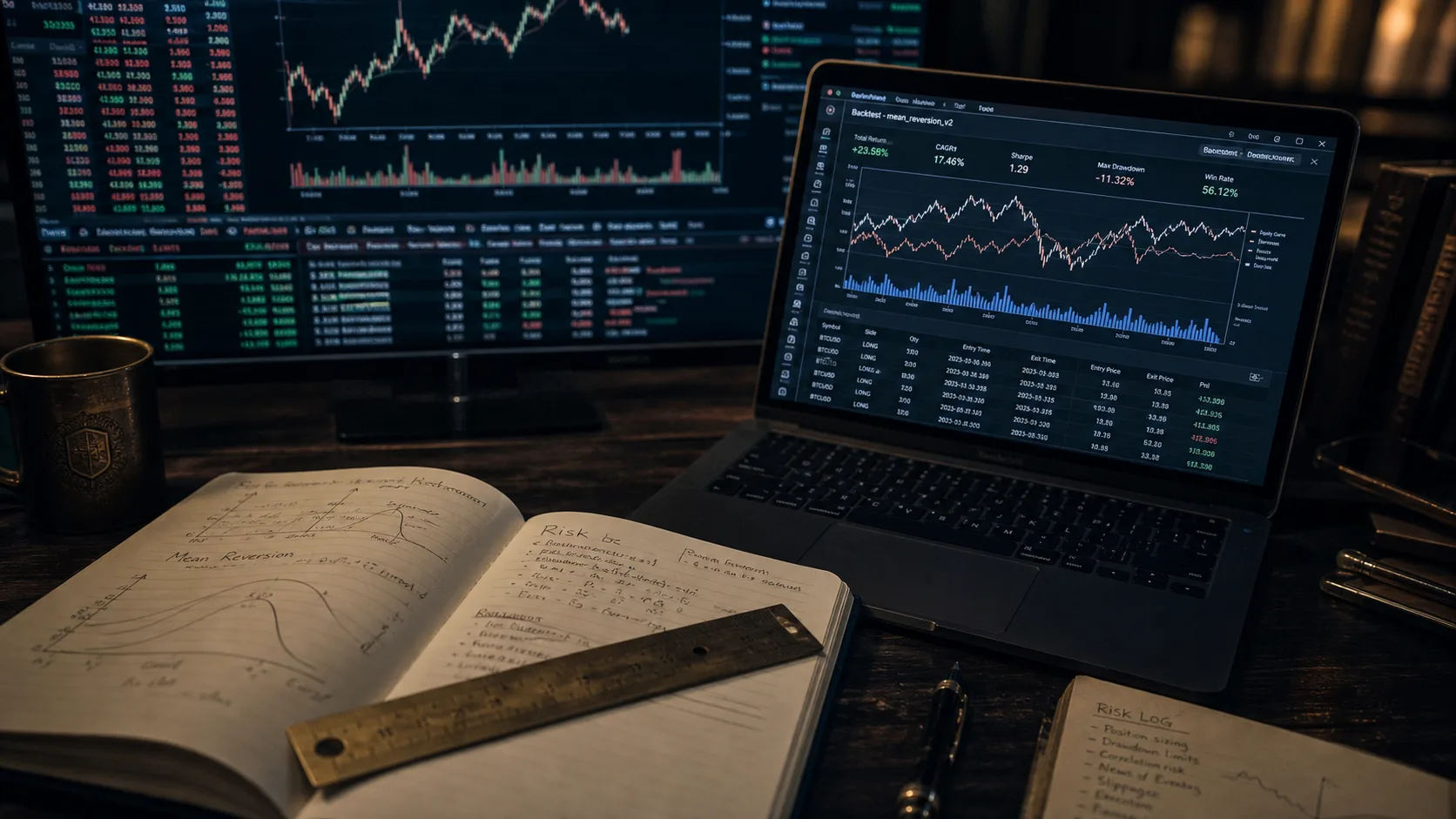 Trading quantitatif : backtesting et automatisation, carnet et tableau de données