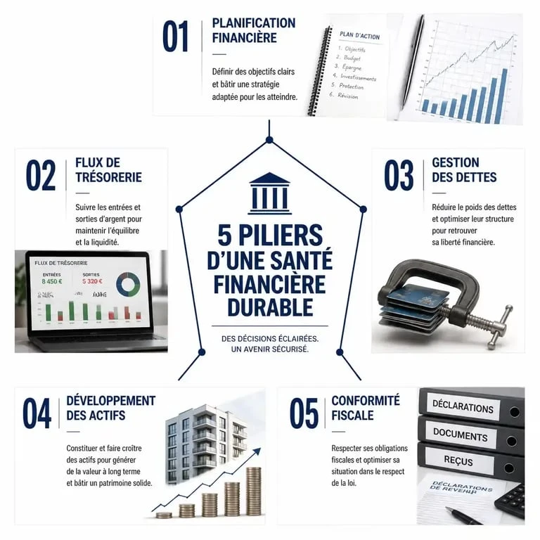 Schéma des piliers de la comprehensive financial management