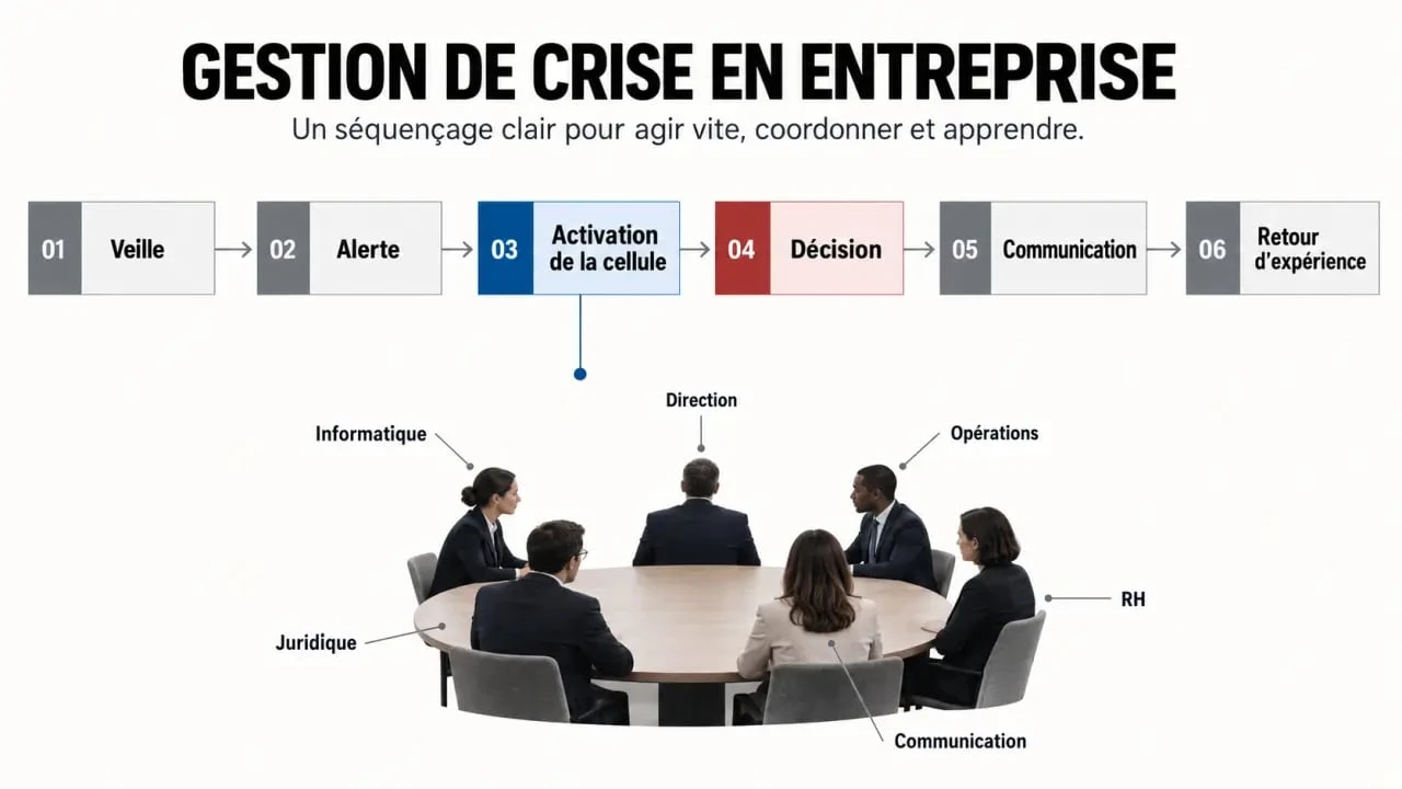 Formation à la gestion de crise à Paris : séquence veille, alerte, cellule de crise, décision et retour d’expérience