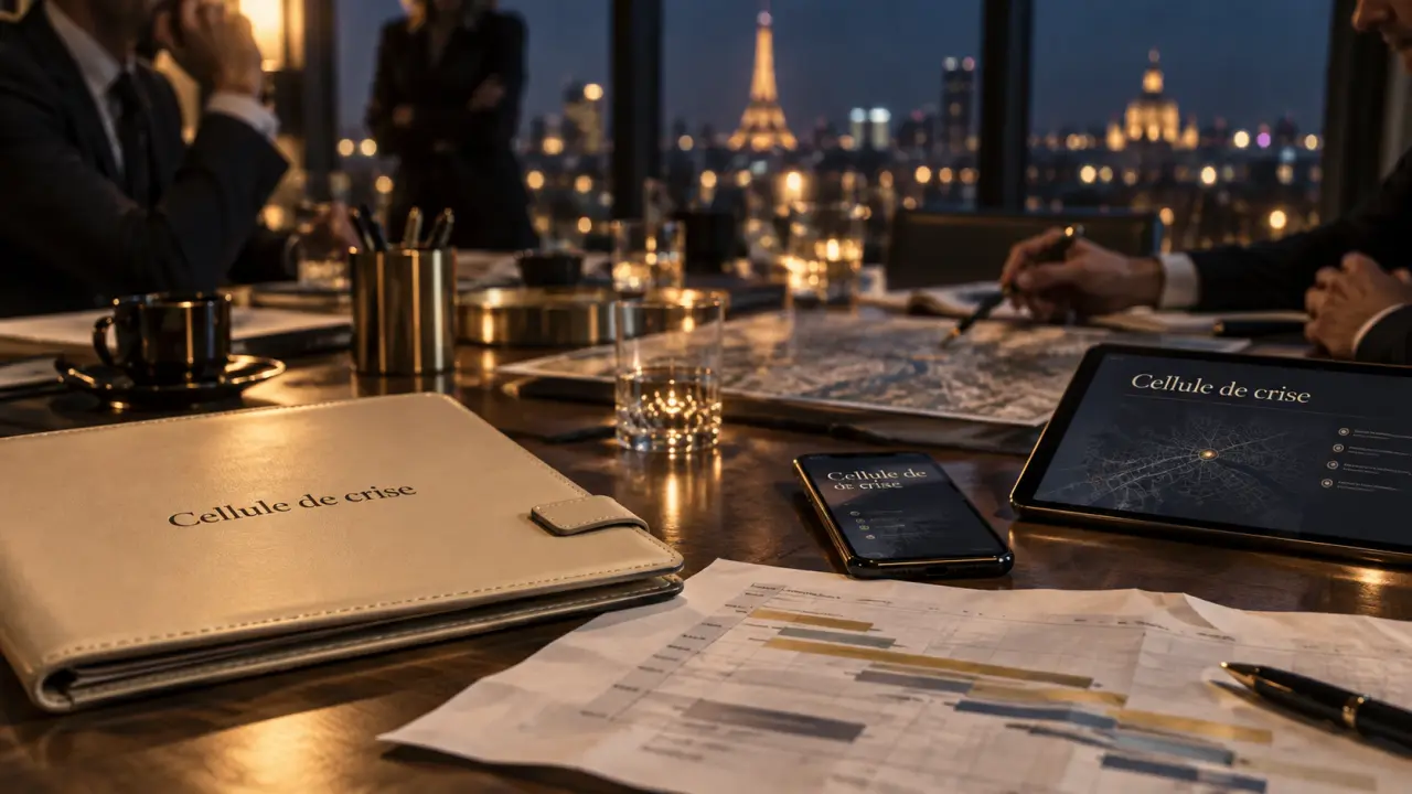 Formation à la gestion de crise paris : cellule de crise en salle de réunion à Paris