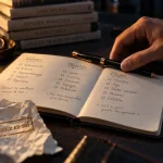 Le pouvoir de la confiance en soi : carnet d’objectifs et action, stylo près d’un agenda