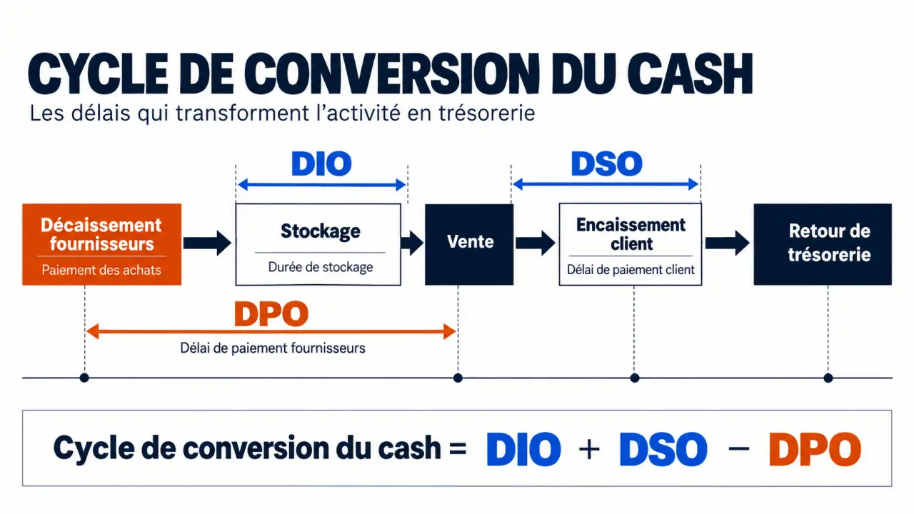 Piloter la performance financière d’une PME : cycle de conversion du cash, DSO, DIO et DPO