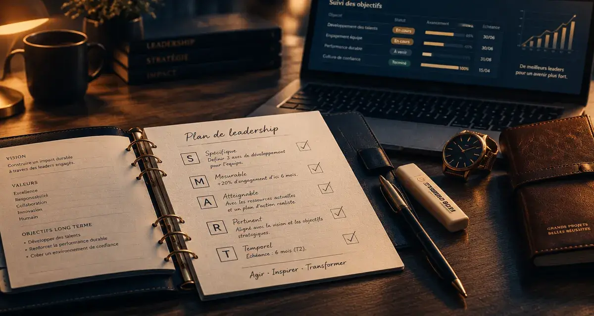 Leadership plan : bureau et plan SMART pour leadership vivant