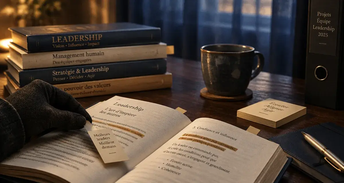 Livre leadership business sur un bureau, pour décider et fédérer l’équipe